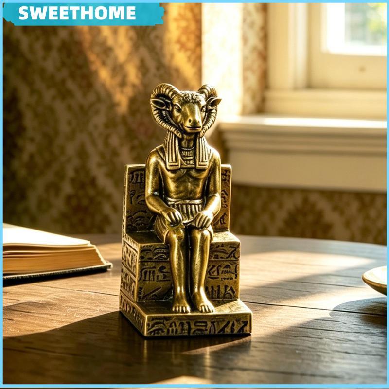 SWEETHOME อียิปต์ Retro Anubis Ram Khnum เรซิ่นรูปปั้นชุดตํานาน Decor Figurines Smooth Finish สําหรั