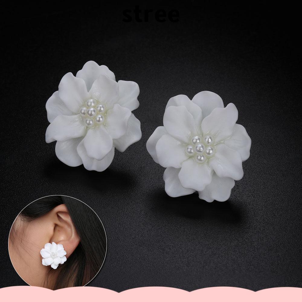 STREE Camellia Bohemian Fashion Jewelry ดอกไม้สีขาวใหญ่
