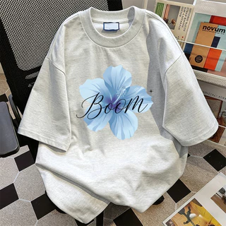 COD BOOM เสื้อยืดโอเวอร์ไซซ์ผู้หญิง ผ้านุ่มหนา ชบา แฟชั่นสไตล์เกาหลี [งานเกรดพรีเมียม งานเกรด A]