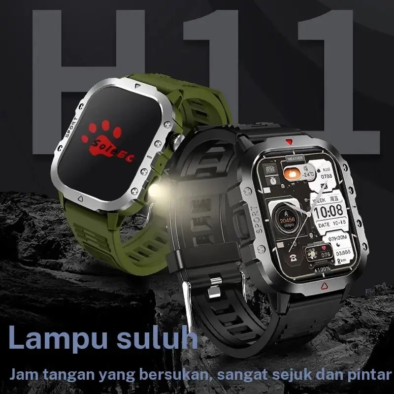 สมาร์ทวอทช์ SOLE EC H11 รุ่น H11 ใหม่ สําหรับผู้ชาย พร้อมไฟฉาย จอ 2.01 นิ้ว เหมาะสําหรับกีฬากลางแจ้ง