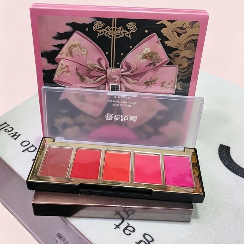สีสุดขีดแต่งหน้าห้าสีลิปสติกจานสีความอิ่มตัวสูงเรนเดอร์มืออาชีพผลิตภัณฑ์ใหม่เรนเดอร์เวทีแต่งหน้าแต่ง