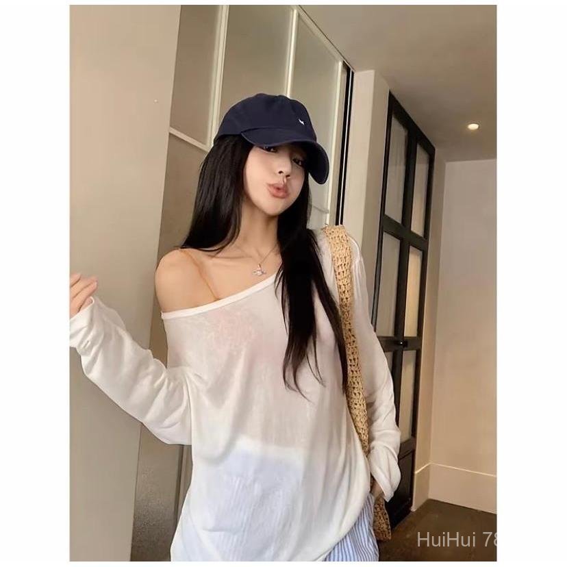 【จัดส่งภายใน 24 ชั่วโมง】เสื้อกันแดดแบบบางสำหรับฤดูใบไม้ผลิและฤดูร้อน มีแขนยาว เหมาะสำหรับผู้หญิง รูปแบบออกแบบที่ดูเซ็กซี