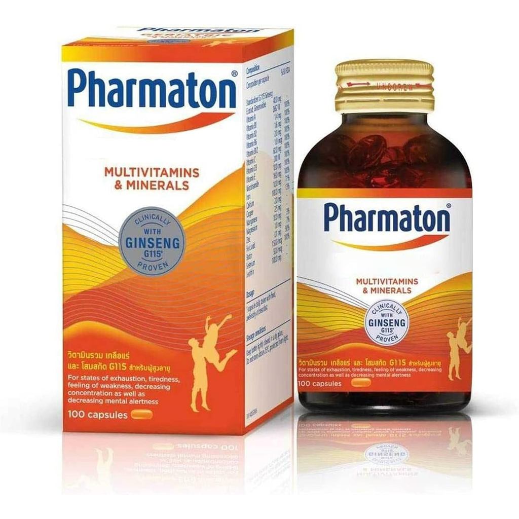 4 Set Pharmaton Ginseng Extract G115 (100 แคปซูล) Swiss Quality แพ็คเกจใหม่ Same Formula Clinical Proven