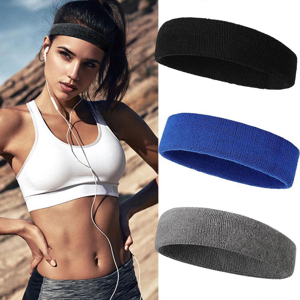Unisex กีฬา Sweatband แถบคาดศีรษะสําหรับผู้ชายผู้หญิง Unisex โยคะ Hairband Gym ยืดหัว B7y0