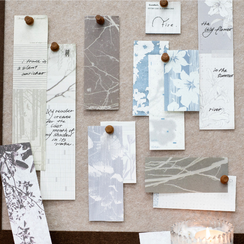 WEI 60 ชิ้น [ซีรีส์บันทึกป่าลึก] จดหมายพฤกษศาสตร์วัสดุ Woodland กระดาษวารสารตกแต่งฐานภาพตัดปะสมุดภาพอุปกรณ์เครื่องเขียน