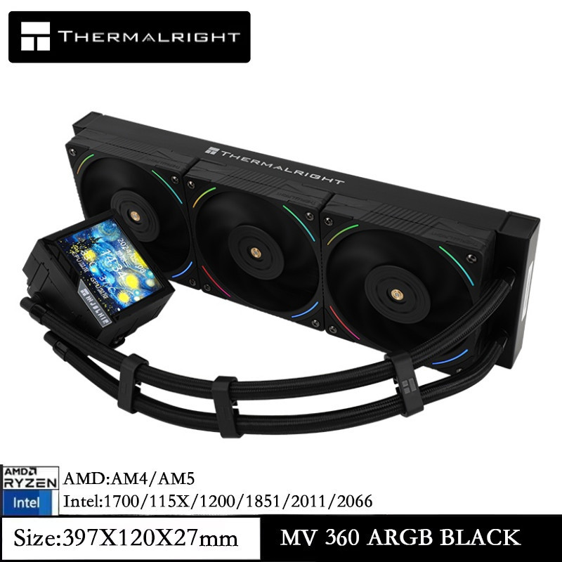 Thermalright MJOLNIR VISION 360 ARGB AIO CPU Liquid Cooler จอแสดงผล LCD ขนาด 3.5นิ้วรองรับหน้าจอแอนิ