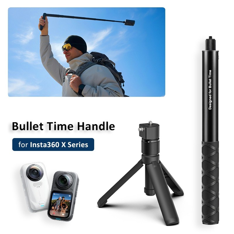 ไม้เซลฟี่ที่มองไม่เห็นสําหรับ Insta360 X6 Bullet Time Rotary Handle ขาตั้งกล้องสําหรับ Insta360 X5 /