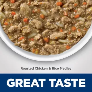Hill's Science Diet Healthy Cuisine Adult 1-6 อาหารกระป๋องแมวอายุ 1-6 ปี สูตรสตูไก่ย่างและข้าว ขนาด 80 กรัม (3 กระป๋อง)