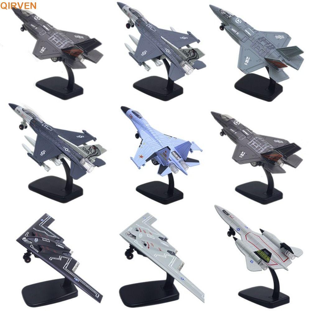 QIRVEN Aviao เครื่องบิน, เสียงเบา Diecast Fighter เครื่องบินของเล่น, เค้ก Topper F16 F22 F35 คอลเลกช