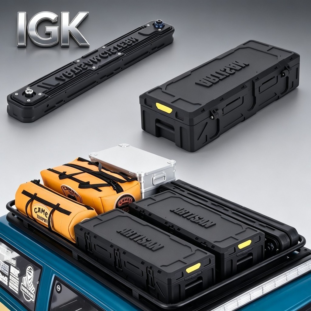 จําลองไนลอนกล่องเก็บหลังคากระเป๋าเดินทางตกแต่งสําหรับ 1/10 RC Crawler TRX4 TRX6 RC4WD SCX10‐90046 RC