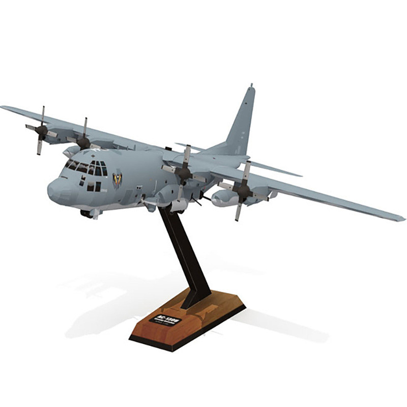1: 100 AC130 Ghost Air Gunship เครื่องบินกระดาษรุ่น Flying AC-130U เครื่องทําด้วยมือ DIY