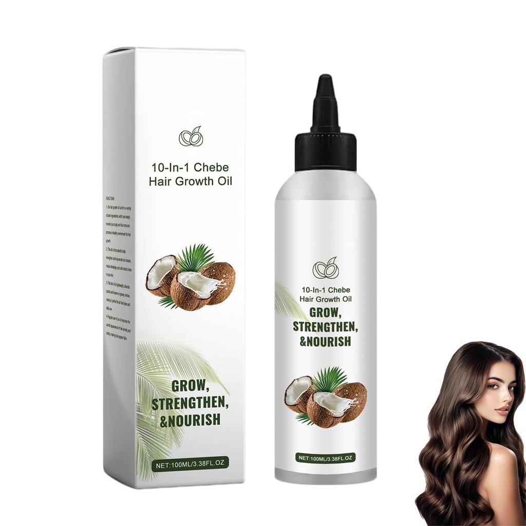 E 10 N 1 Hair Growth, e Powder Oil, Healthyhair Growth Oil บํารุงเส้นผม สําหรับทุกสภาพเส้นผม 100ml (