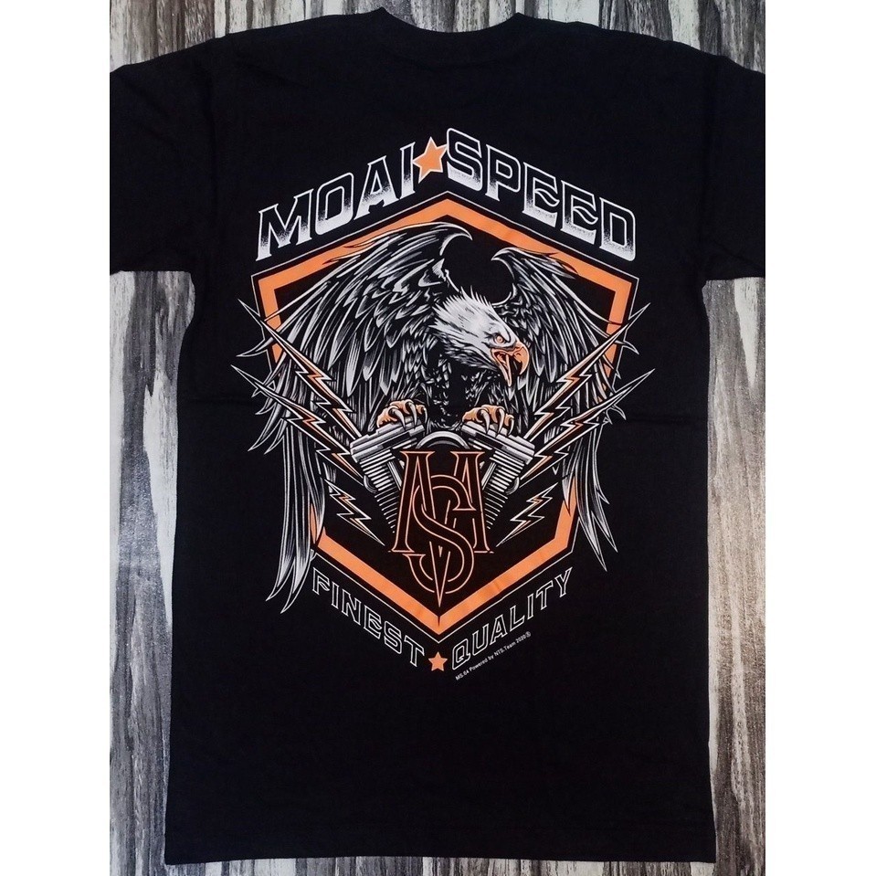 เสื้อยืด CULTURE MOTORCYCLE MOAI SPEED DESIGN EAGLE SHIELD คุณภาพดี