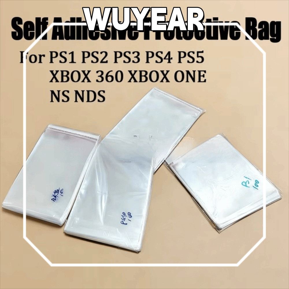 IWUYEAR 100pcs Game Disc กระเป๋าป้องกัน, Self-Adhesive กันฝุ่น Self-Adhesive กระเป๋า, วัสดุพลาสติกสํ