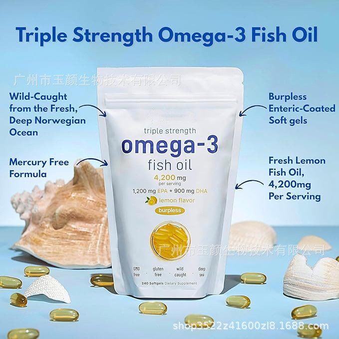 พร้อมสต็อก ขายร้อน Omega3 Fish Oil Omega3 Fish Oil Deep Sea Fish Oil Soft Capsule Source