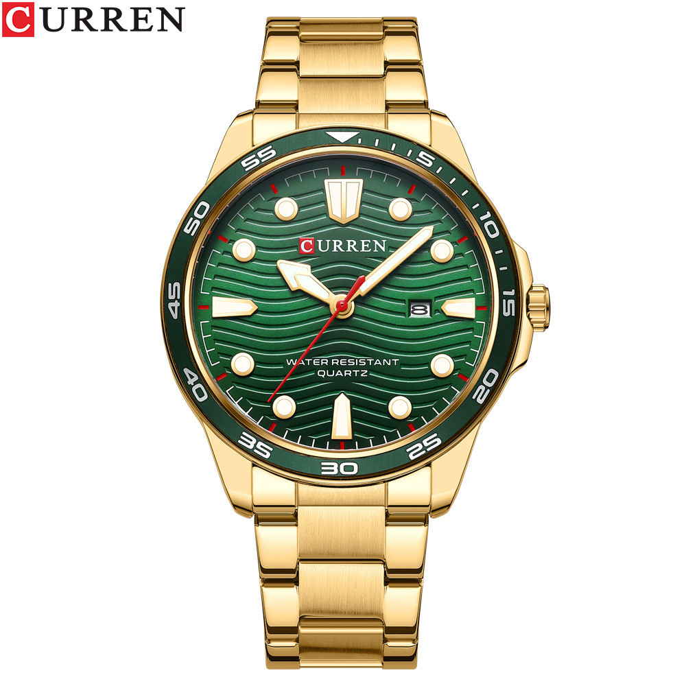 CURREN 8426 Men's Quartz Watch - กันน้ำ 3 Bar, สายสแตนเลส