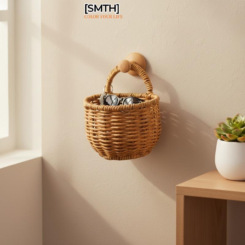 [SMTH] Chic Boho ตะกร้าแขวนผนัง Handcrafted Storage สําหรับขิงในพื้นที่ห้องครัวสต็อกใหม่