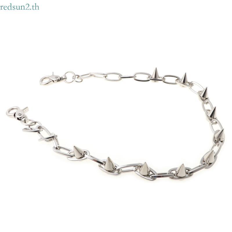 Redsun2 Hip Hop Spike Chain Rock Pocket Chains Secure Travel Wallet Chain Vintage Punk Jean Chains K