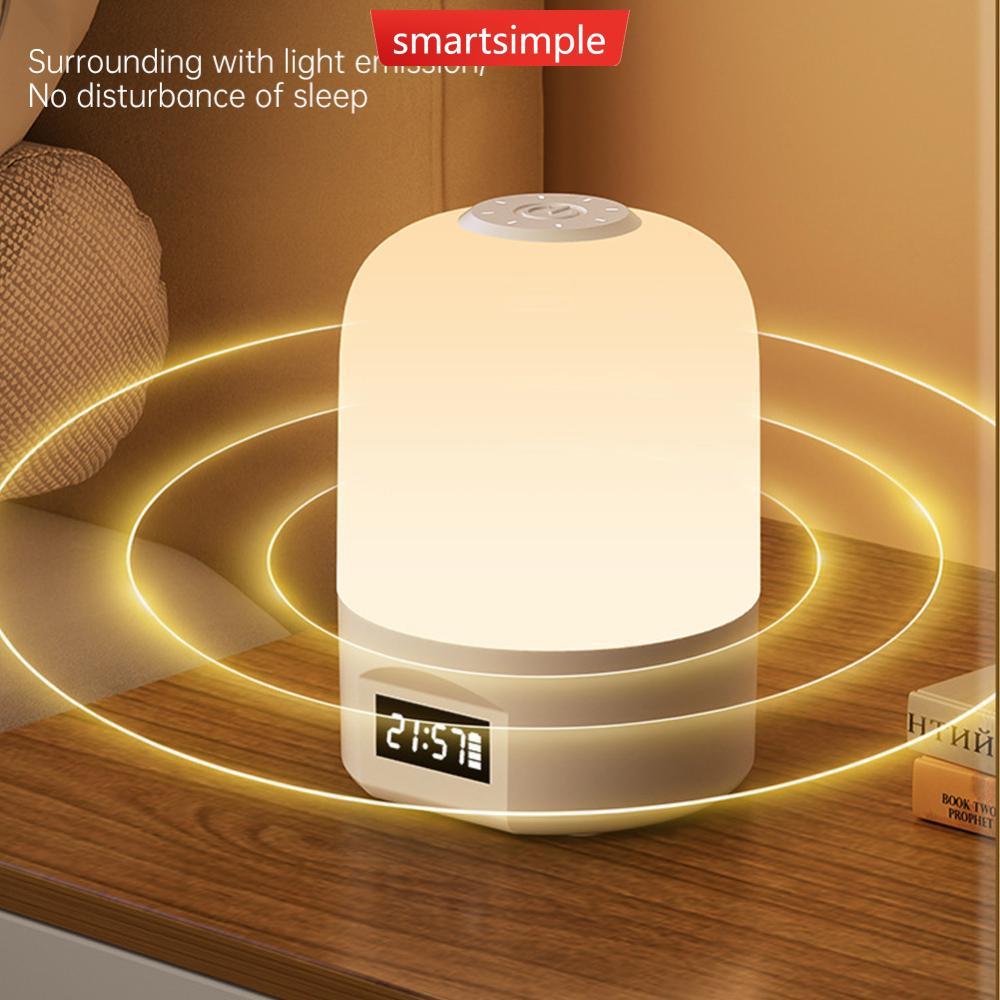 SMARTSIMPLE 1200mAh ชาร์จ LED Night Light พร้อมนาฬิการีโมทคอนโทรล Stepless Dimming โคมไฟข้างเตียงสํา