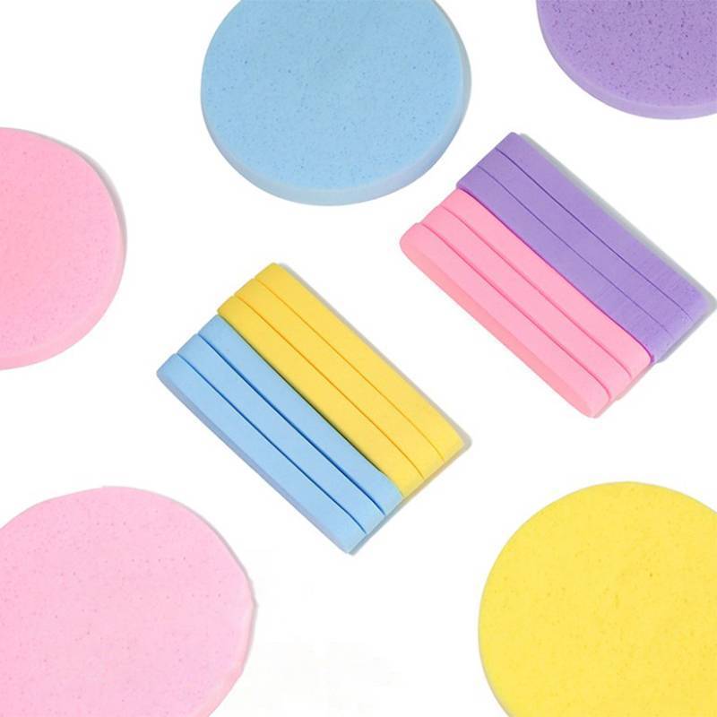 12pcspress Face Wash Wash Face Sponge Pad Clean Face Exfoliating พัฟฟองน้ําแบบใช้แล้วทิ้ง