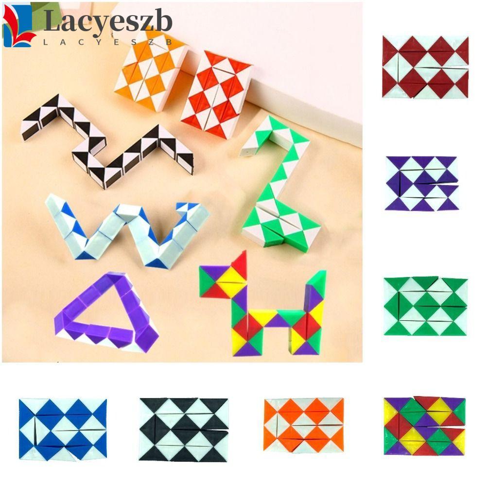 LACYESZB Magic Snake Cube, พับที่ถอดออกได้ 24 ความเร็ว Magic Snake ไม้บรรทัด, 3D ปริศนา Transformabl