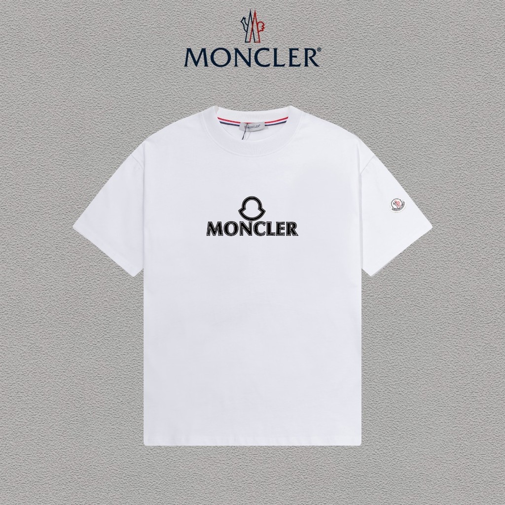 Moncler/Moncler/2026 คลาสสิกรอบคอแขนสั้นเสื้อยืดผู้ชายผู้หญิงสไตล์ Bottoming เสื้อกลางแจ้งสไตล์ใหม่ฤ