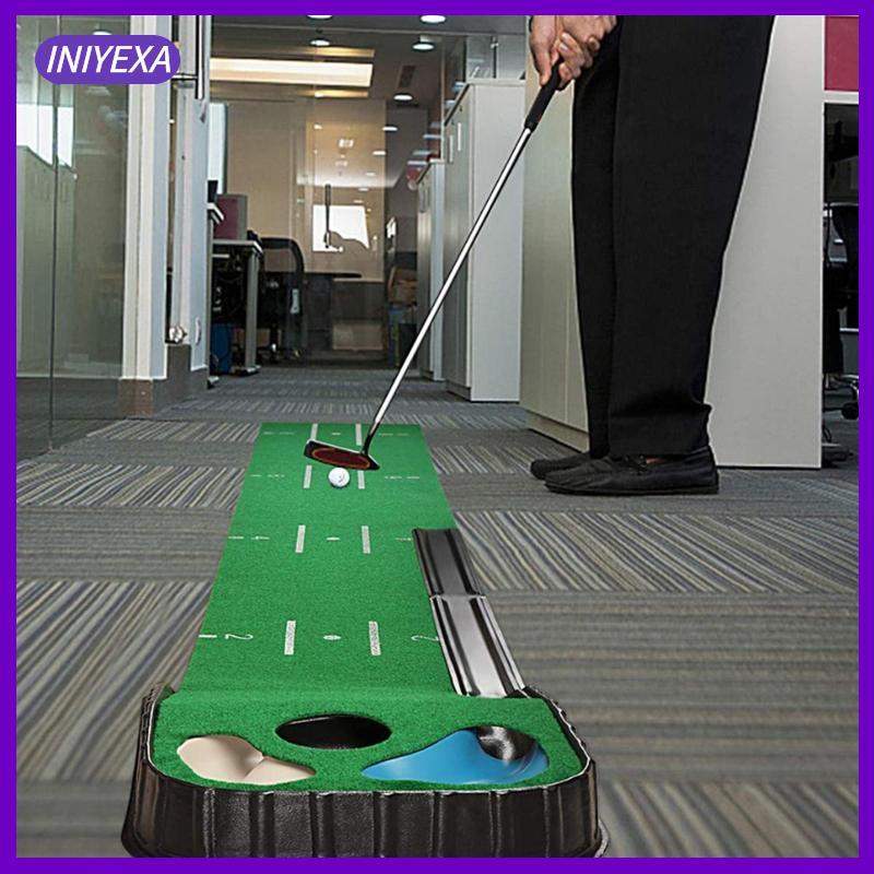 [Iniyexa] Golf Putting Mat, Golf Hitting Mat ผ้าห่ม, อุปกรณ์ออกกําลังกายการฝึกอบรม Golf Putter Train