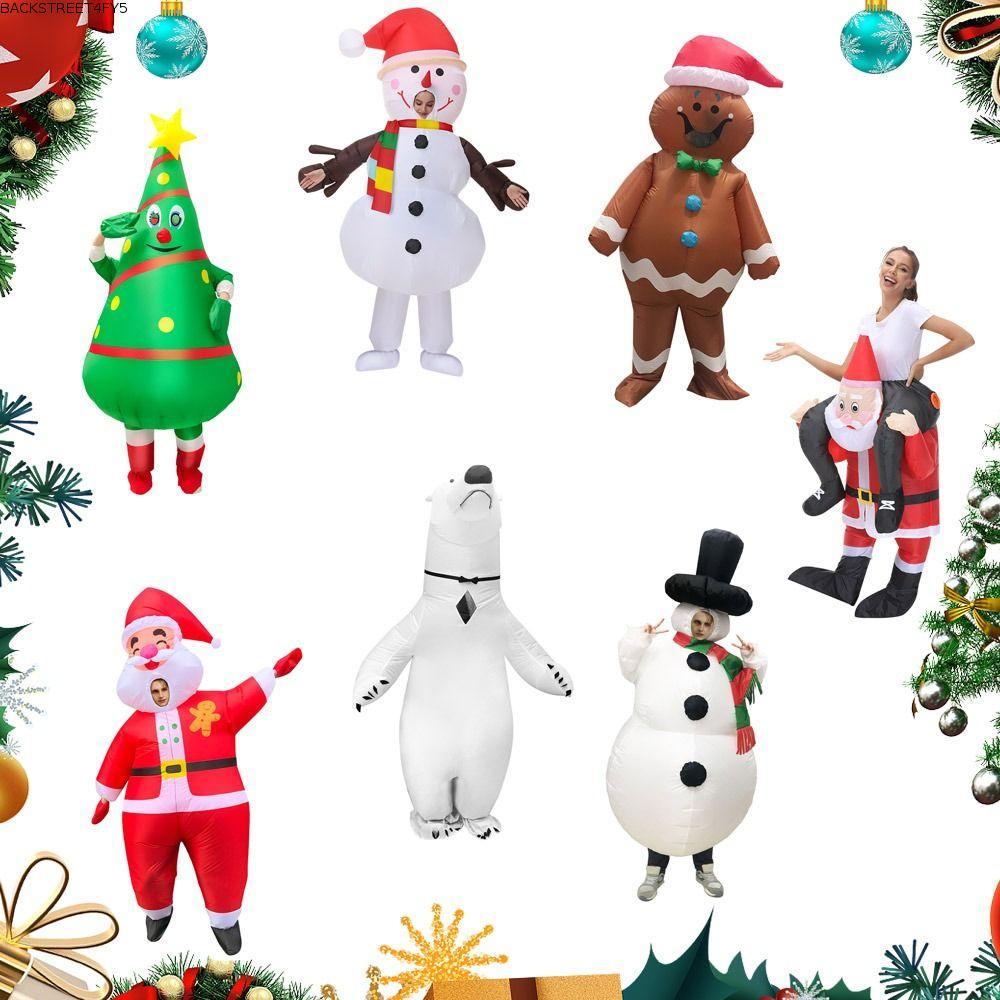 BACKSTAGE4FC3 คริสต์มาสเครื่องแต่งกายพอง,คอสเพลย์ Mascot Santa Claus Snowman Tree Inflatable ของเล่น