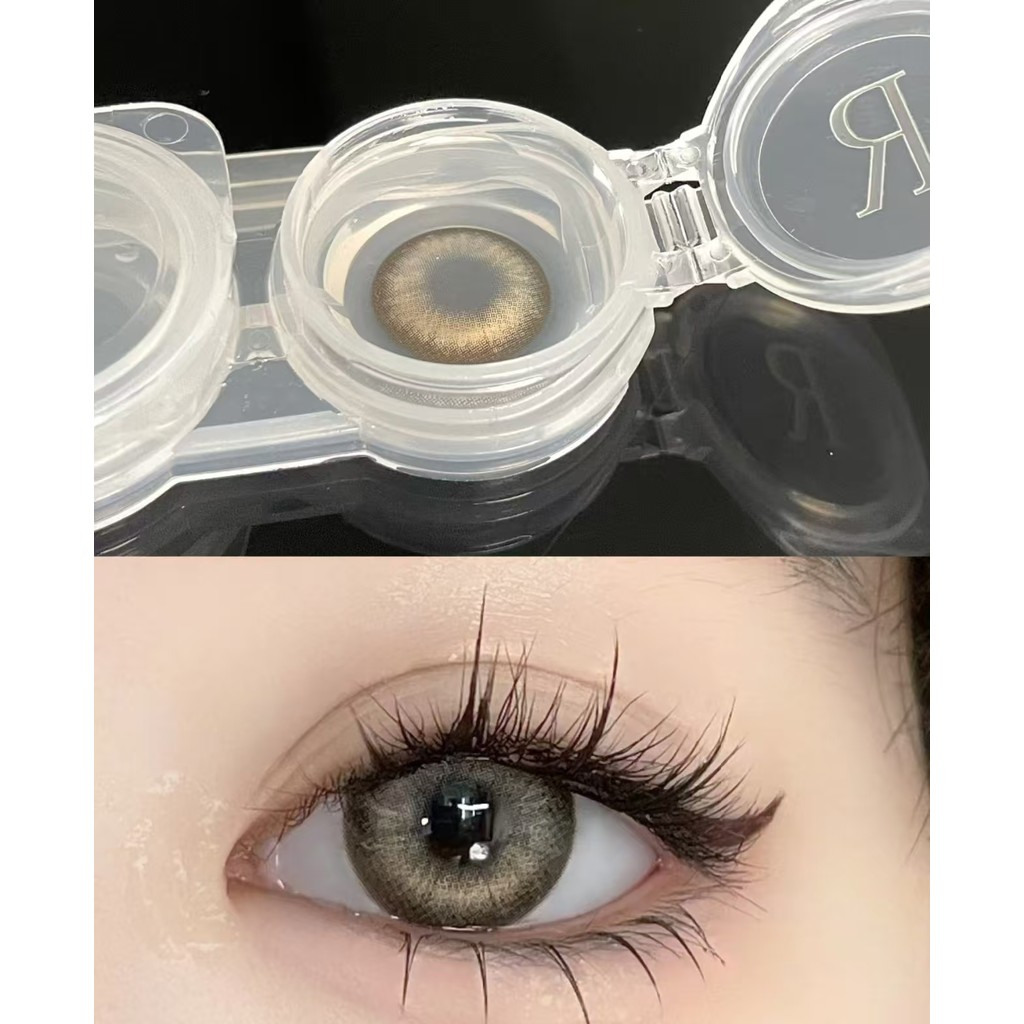 Mrs.H ขายร้อนสีเทาคอนแทคเลนส์แฟชั่นสาวนุ่มเลนส์ตาโตใช้รายเดือน 14.5 มม.彩色眼镜