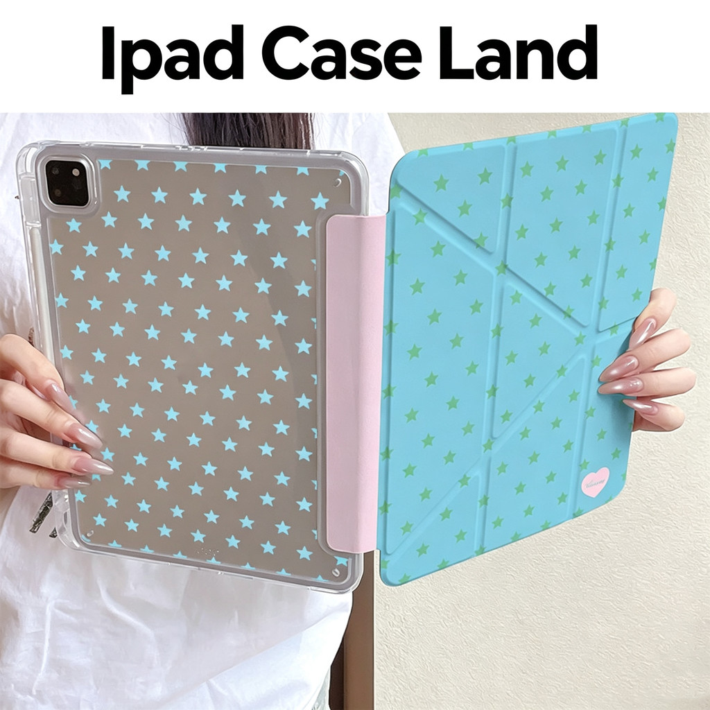 พร้อมส่ง เคสไอแพด for pro11 Air8 6 7 4 5 Gen7 9 8 10 11 Pro11/12.9/13 Mini6 7 พับรูปY ช่องใส่ปากกา ลายจุดและดาว