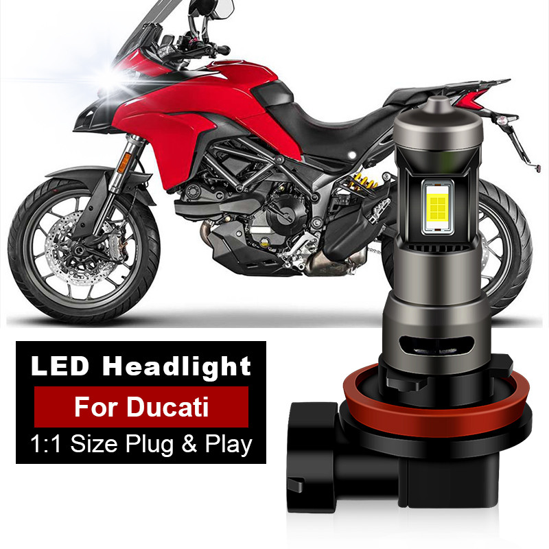 1/2PCS Led H11 ไฟหน้าหลอดไฟรถจักรยานยนต์สูง/ต่ําหลอดไฟสําหรับ Ducati Multistrada 950 2017 848 2008-2