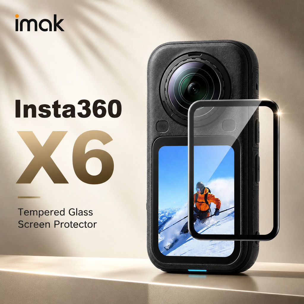 ฟิล์มกระจก สำหรับ Insta360 X6 กันรอยขีดข่วน ความแข็ง 9H HD ชัดใส FM0028