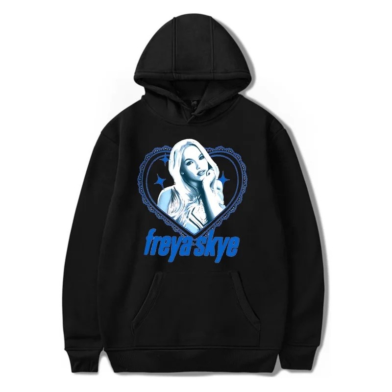 Freya Skye merch Freya Skye tour Hooded Drawstring Pocket Sweatshirt Men/women แฟชั่นคอนเสิร์ตเสื้อส