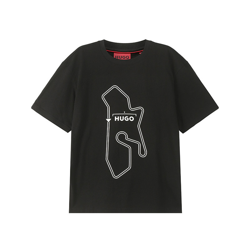 Hugo Boss Hugo Boss Mens HUGO Series เสื้อยืดคอกลมแขนสั้น Silver T-Shirt 300095