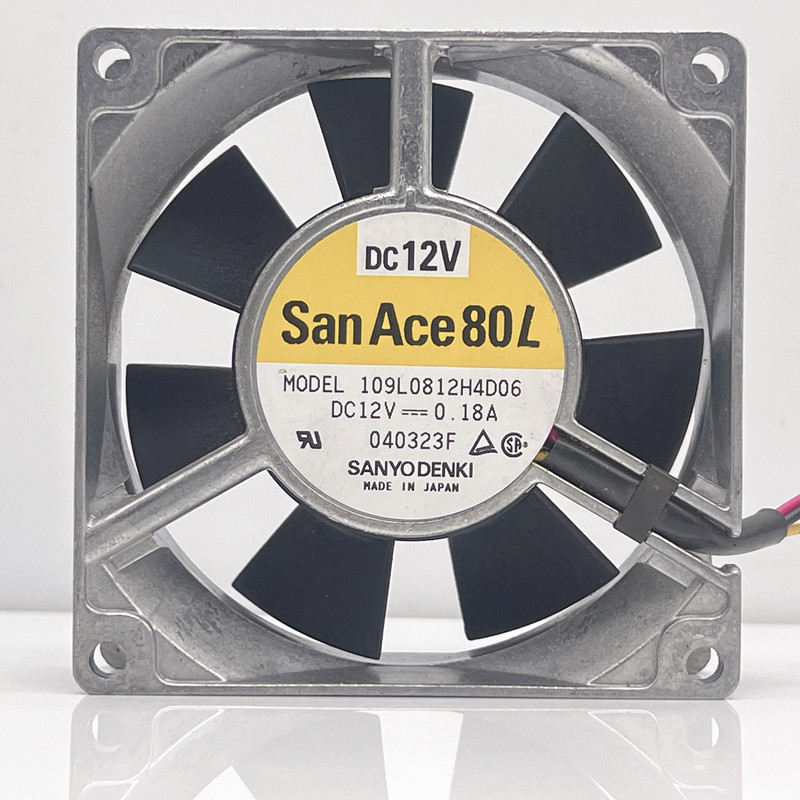 SanAce80L 109L0812H4D06 12V 0.18A DC กรอบอลูมิเนียมอุตสาหกรรมควบคุมเครื่องพัดลมระบายความร้อน