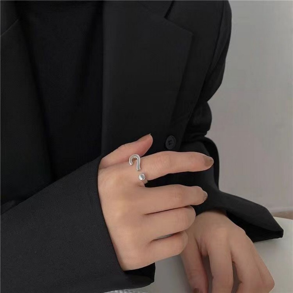 Girls Simple Alloy Question Mark Rings