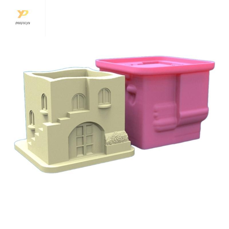 PPY House Storage Jar แม่พิมพ์คอนกรีตหล่อแม่พิมพ์ซิลิโคน DIY เครื่องประดับเครื่องมือทนทาน