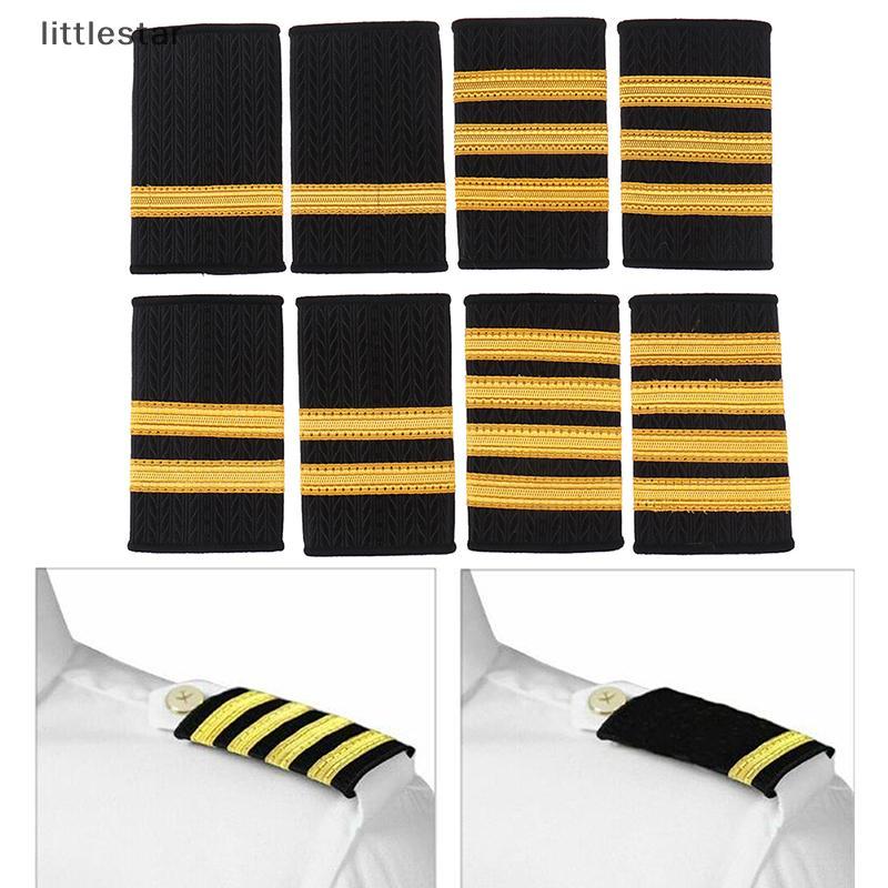 B&A 1Pair Epauettes Professional Uniform Epauets Gold Stripe Shoulder Badges {th}