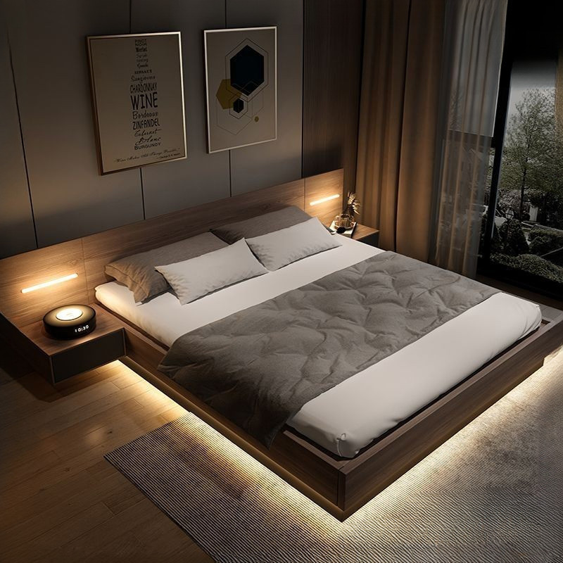 Nordic Tatami Bed Frame Wooden Bed Frame Solid Wood Bed Frame With Storage Bed Frame With Mattress S