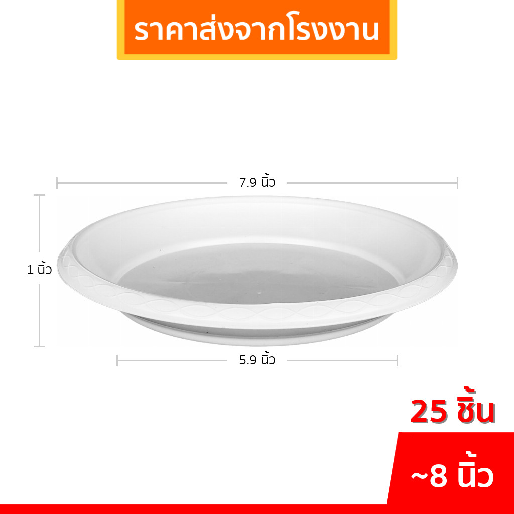 จานรองกระถางต้นไม้ กระถาง กระถางต้นไม้ เบอร์ 8 นิ้ว สี ขาว เขียว ชมพู ม่วง ฟ้า