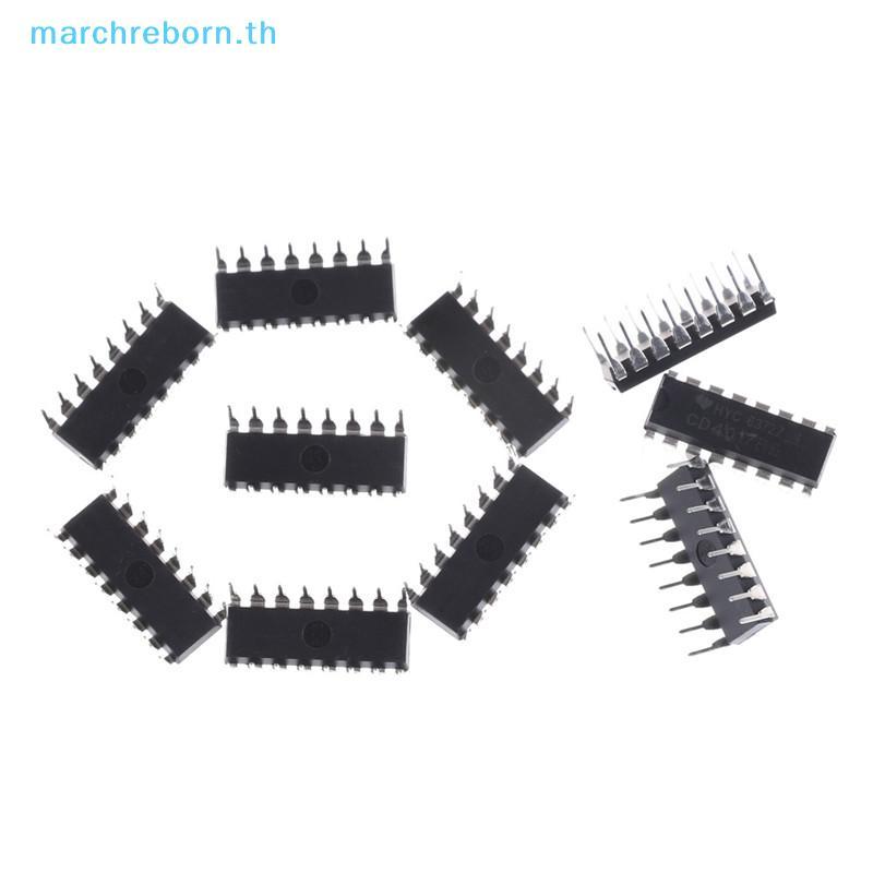 # Marchreborn.th # 10PCS CD4017BE 4017 CD4017 Decade Counter Divider IC .