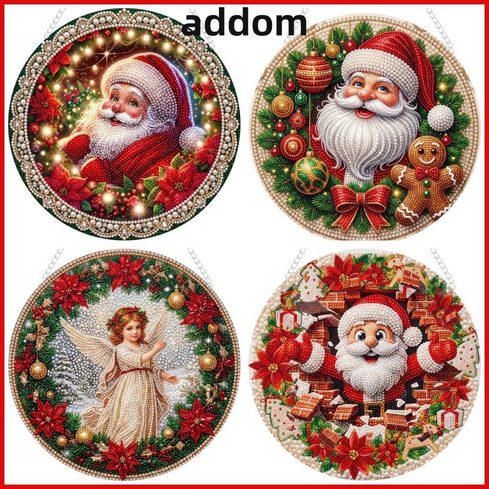 ADDOM Christmas Diamond Painting Set, Acrylic Board DIY Diamond Painting Ornament,ใช้งานง่าย 5D Pear