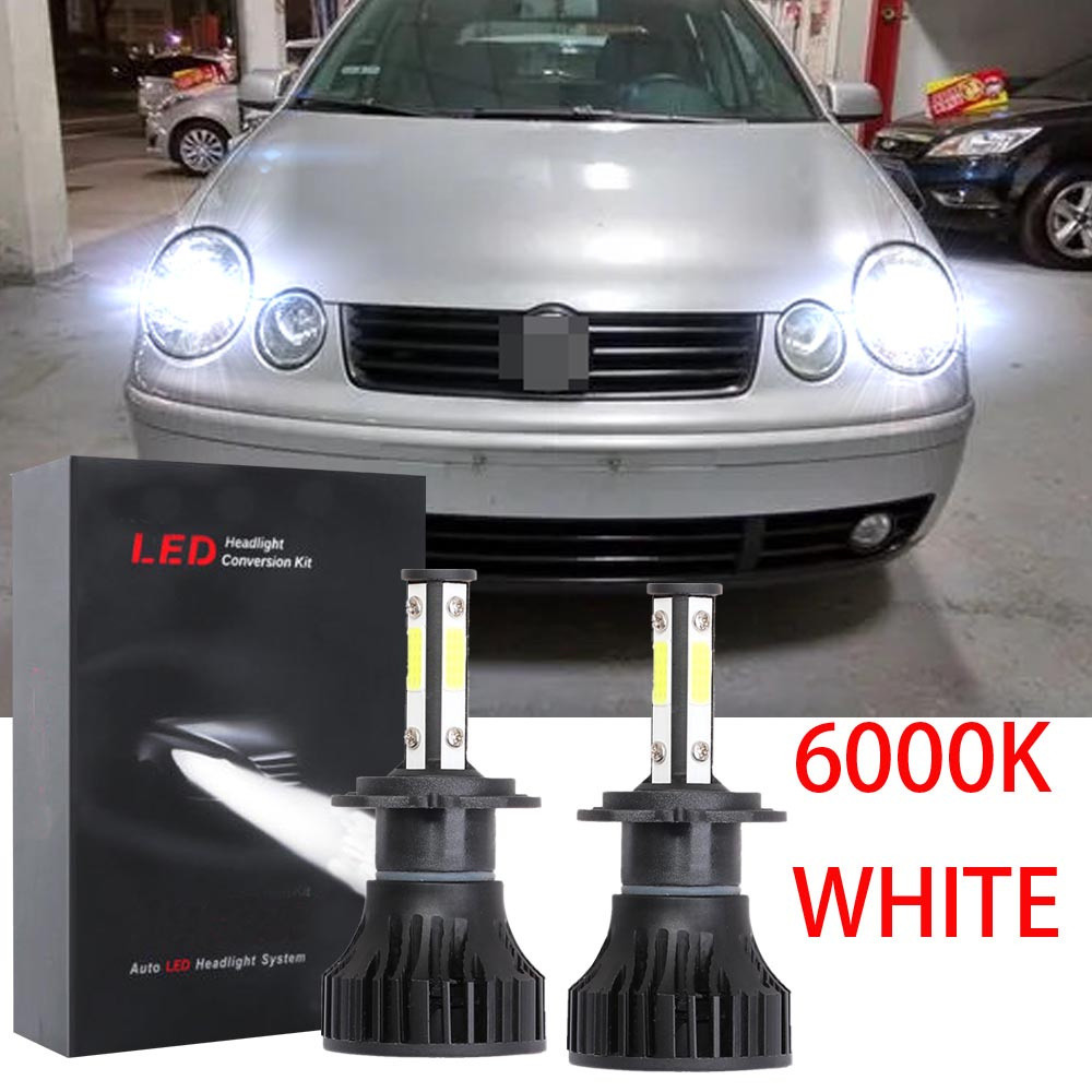 สําหรับ Polo 9N 9N3 2001-2009 2x H7 ชุดรถ LED ไฟหน้าหลอดไฟ TE PURE WHITE 6000K