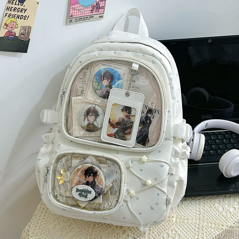 [Urban Living ID] Transparent Ita Bag Backpack - Large Capacity Star Motif Aesthetic School Backpack