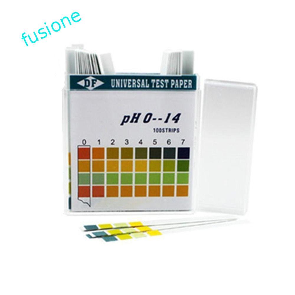 FUSIONEDGE 100 แถบ กระดาษทดสอบ PH, การวัดตัวบ่งชี้กรดอัลคาไลน์ระดับมืออาชีพ, ชุดทดสอบ Litmus ค่า PH 0-14 พร้อมกล่องพลาสติก PH เมตรกระดาษน้ําลายน้ํา