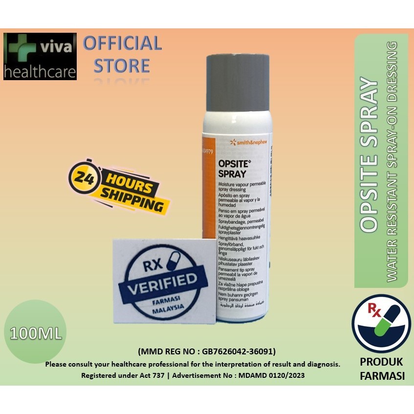 [SG/TH] Smith & Nephew Opsite Spray 100ml Post-Op Waterproof Dressings Postop 66004979