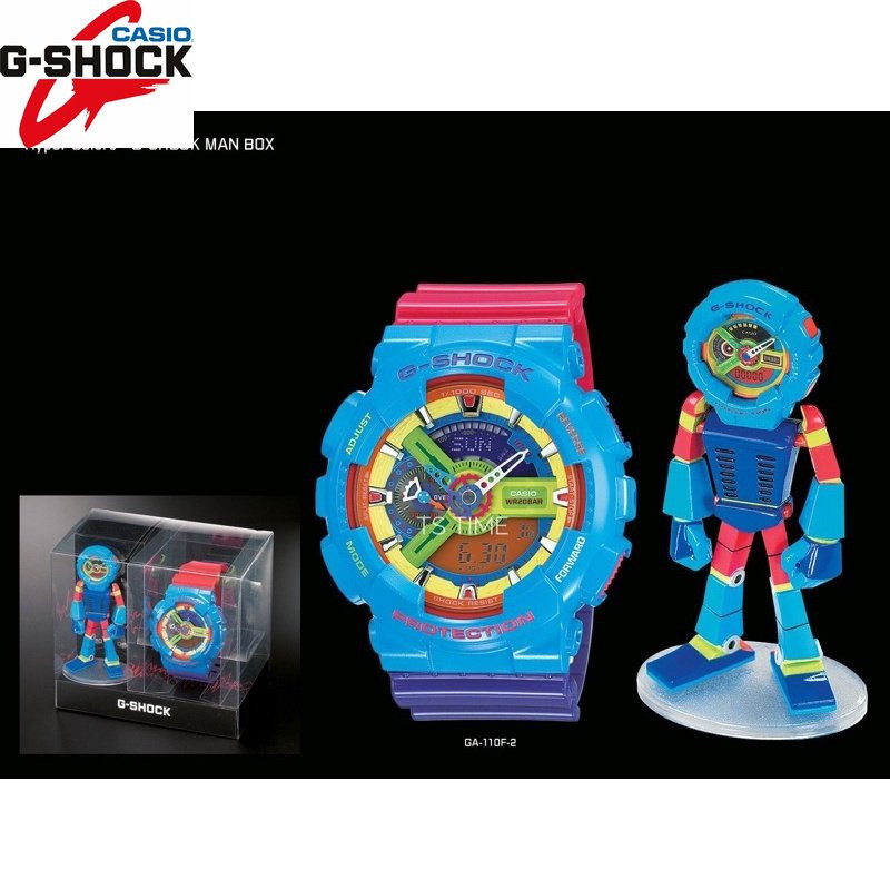 QIXIAO G*/*shock GA-110F-2 นาฬิกาสปอร์ตนักบินอวกาศ Series สีแดงและสีน้ําเงิน Transformers Robot Limi