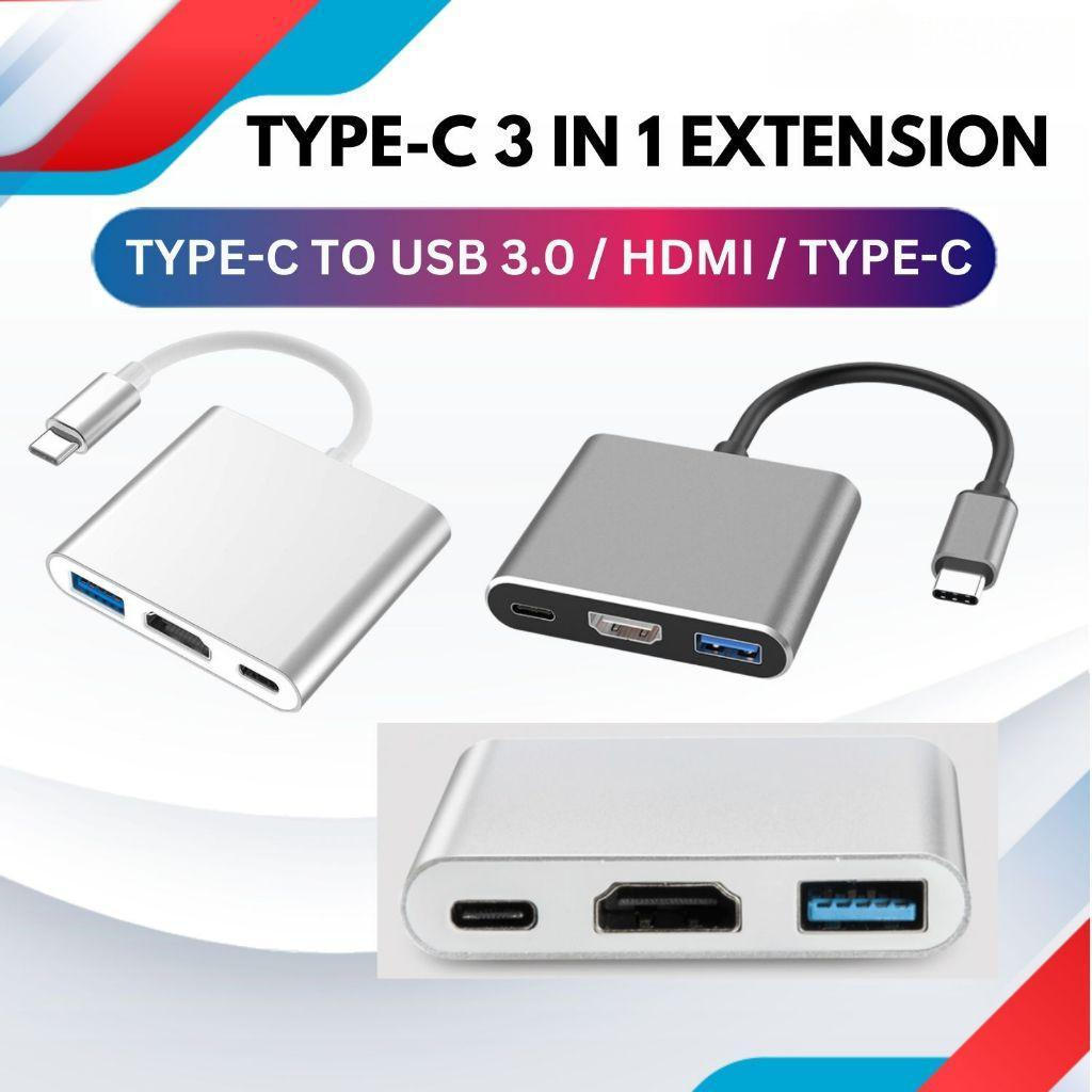 อะแดปเตอร์ขยาย Type-C 3-in-1 USB 3.0 / HDMI / Type-C เป็น HDMI Converter 3-in-1 USB Type-C Hub Burst