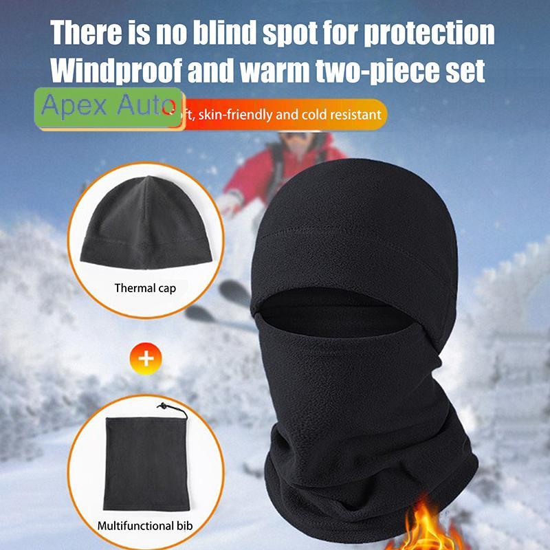 Apex Auto ฤดูหนาว Warm Polar Coral ขนแกะผู้ชาย Face Mask Ne อุ่น Beanies ความร้อนหัวกีฬาขี่จักรยานสก