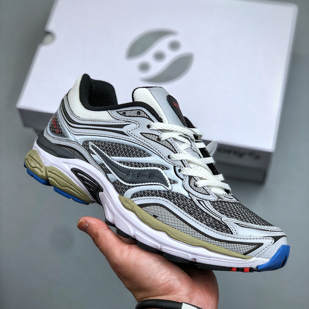 Saucony Pro Grid Omni 9 Full Palm Cushioning รองเท้าวิ่งกีฬาผู้ชายผู้หญิงสไตล์เดียวกัน YK4N